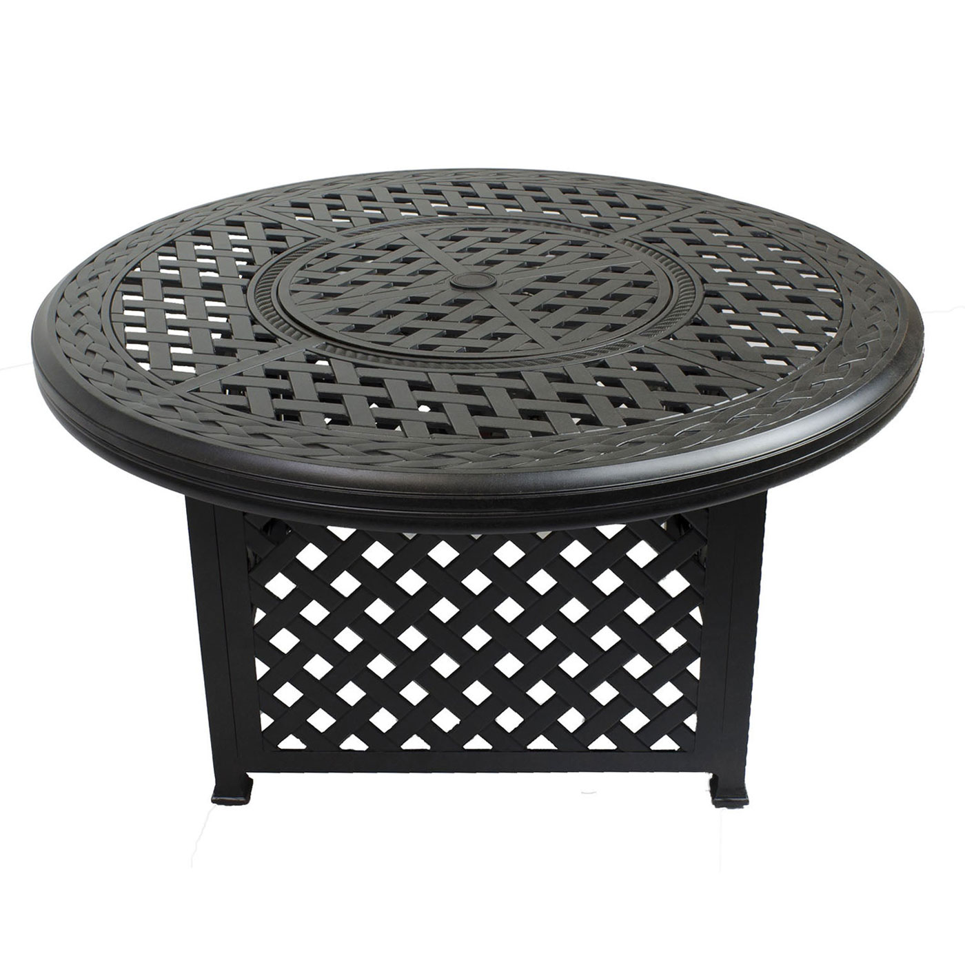 48" Round Chat Firepit Table Weave (Burner or Ice Bucket Optional)