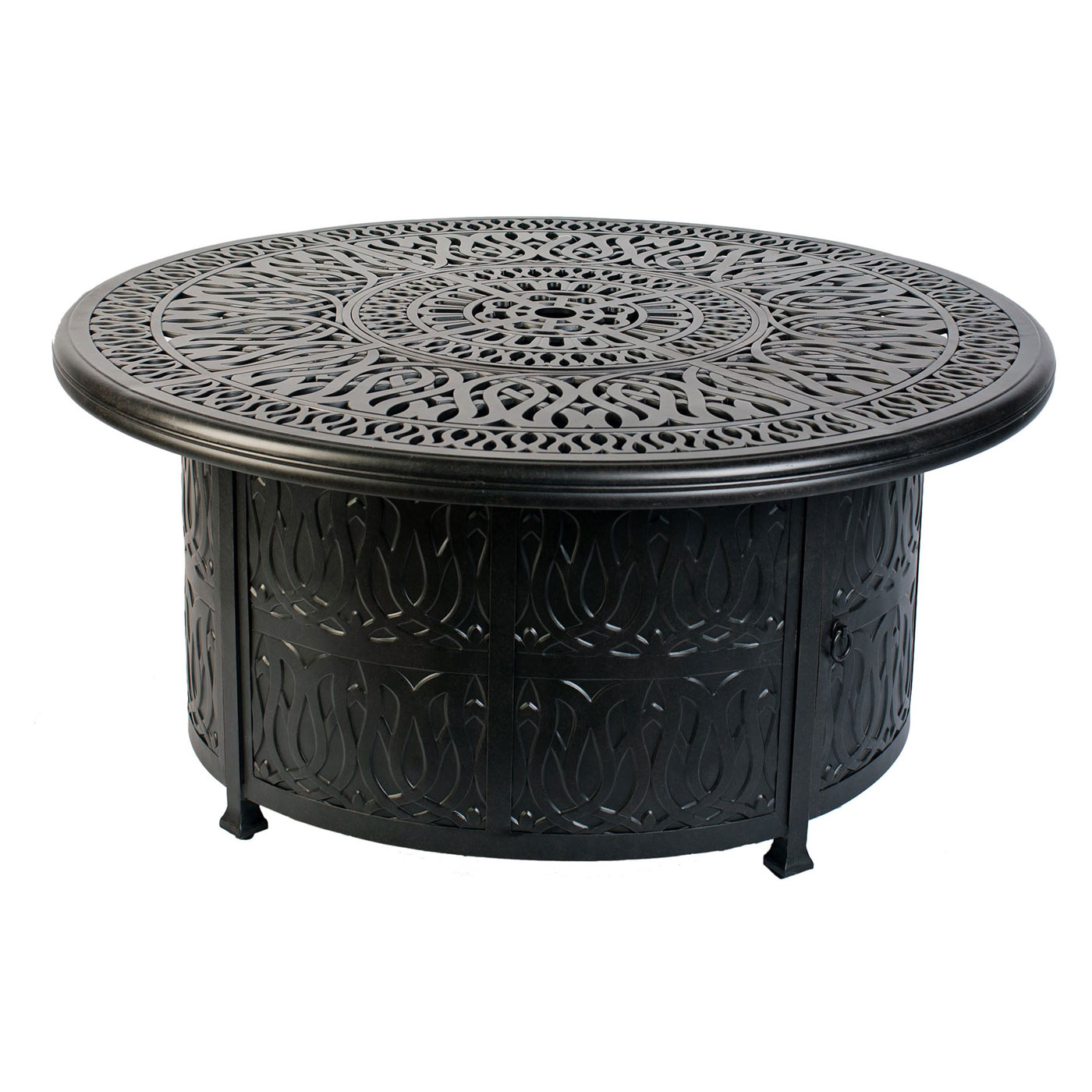 52" Round Chat Wrap Firepit Table Signature (Burner or Ice Bucket Optional)