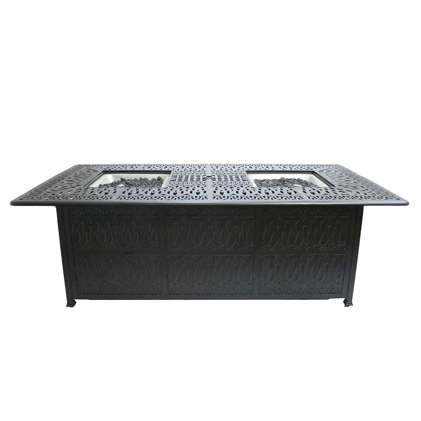84" x 44" Rectangle Dining Wrap Firepit Table With 2 Burners Signature (Burner or Ice Bucket Optional)