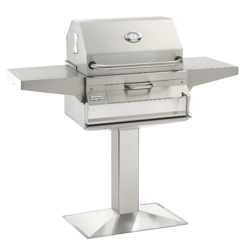 Charcoal Patio Post Mount Grill